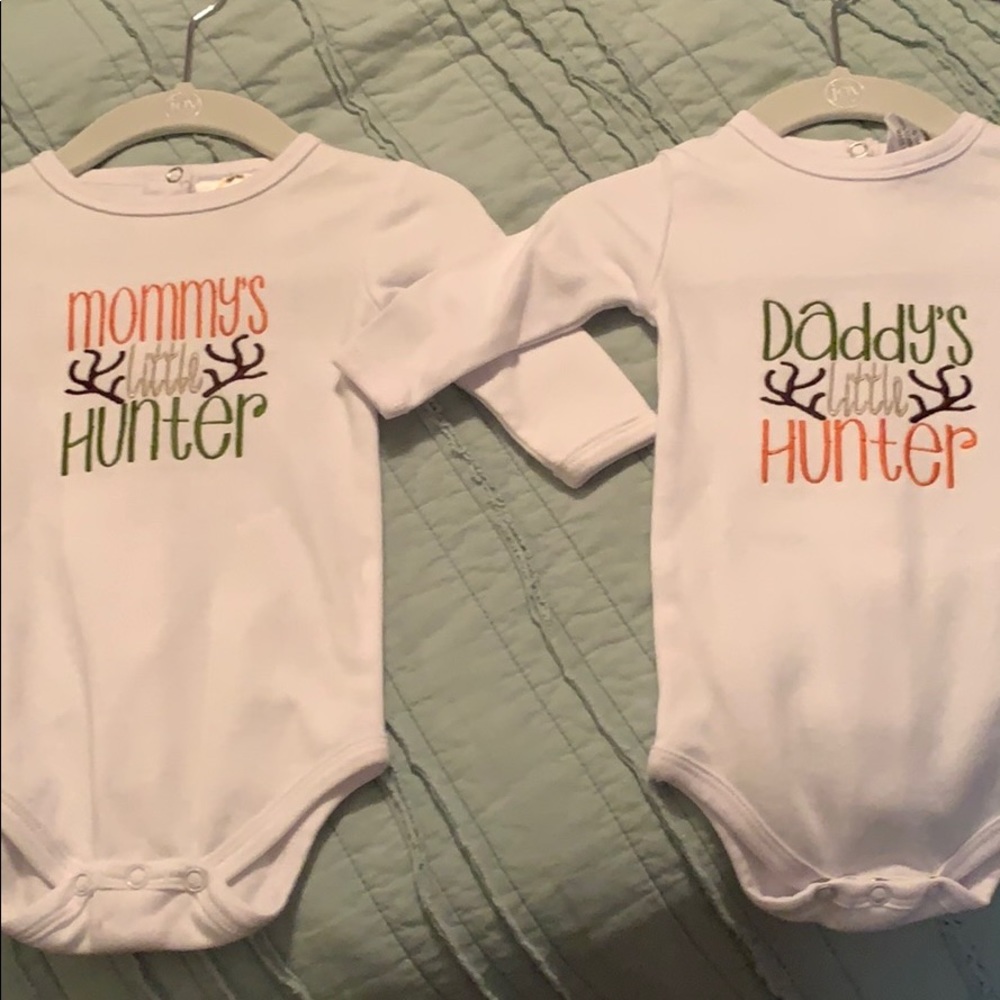 NWOT! Set of TWO onesies for hunting parents.